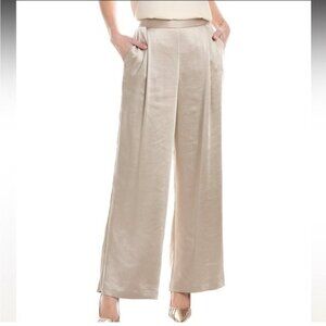 DREW By Anthropologie NWT Eva Wide Leg 90s Party Pants Baggy Satin Champagne L